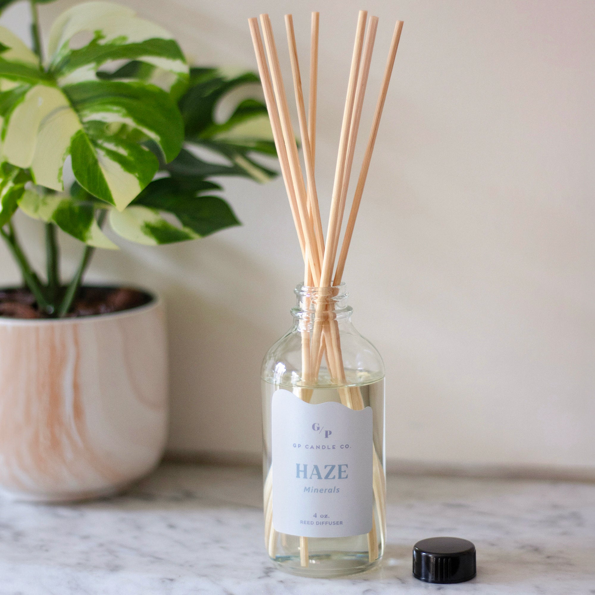Sanctuary 4 oz. Hue Reed Diffuser (Leather + Incense) – GP Candle Co.