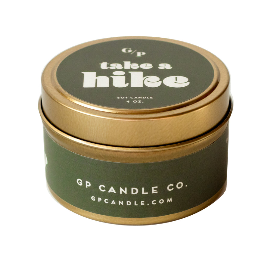 Take A Hike 4 oz. Just Because Candle Tin