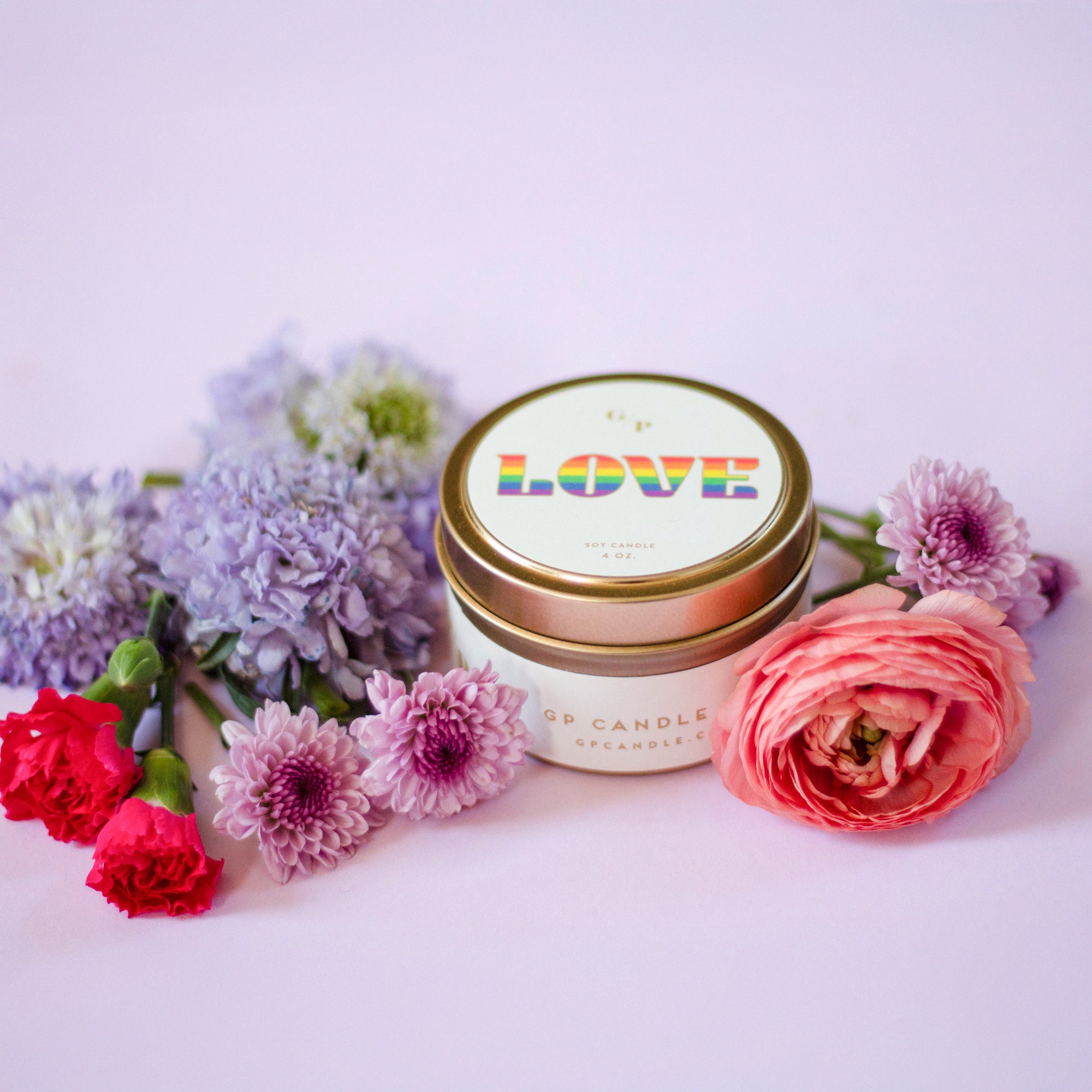 Love Pride 4 oz. Just Because Candle Tin – GP Candle Co.