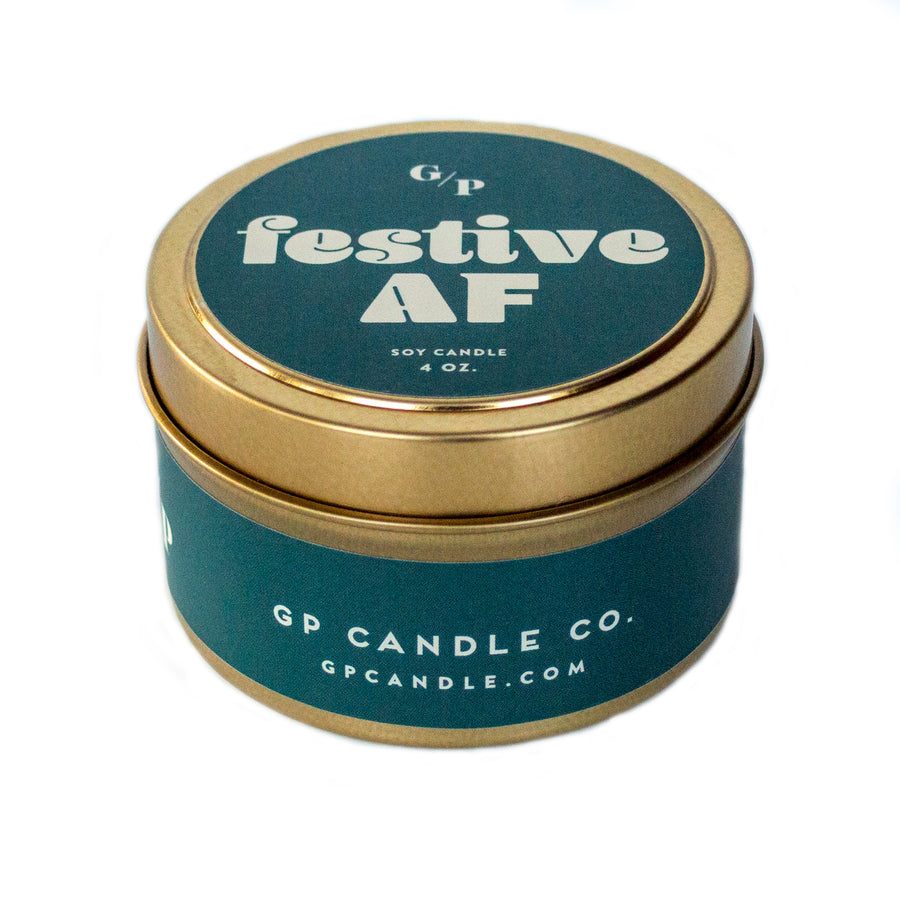 Festive AF 4 oz. Just Because Candle Tin