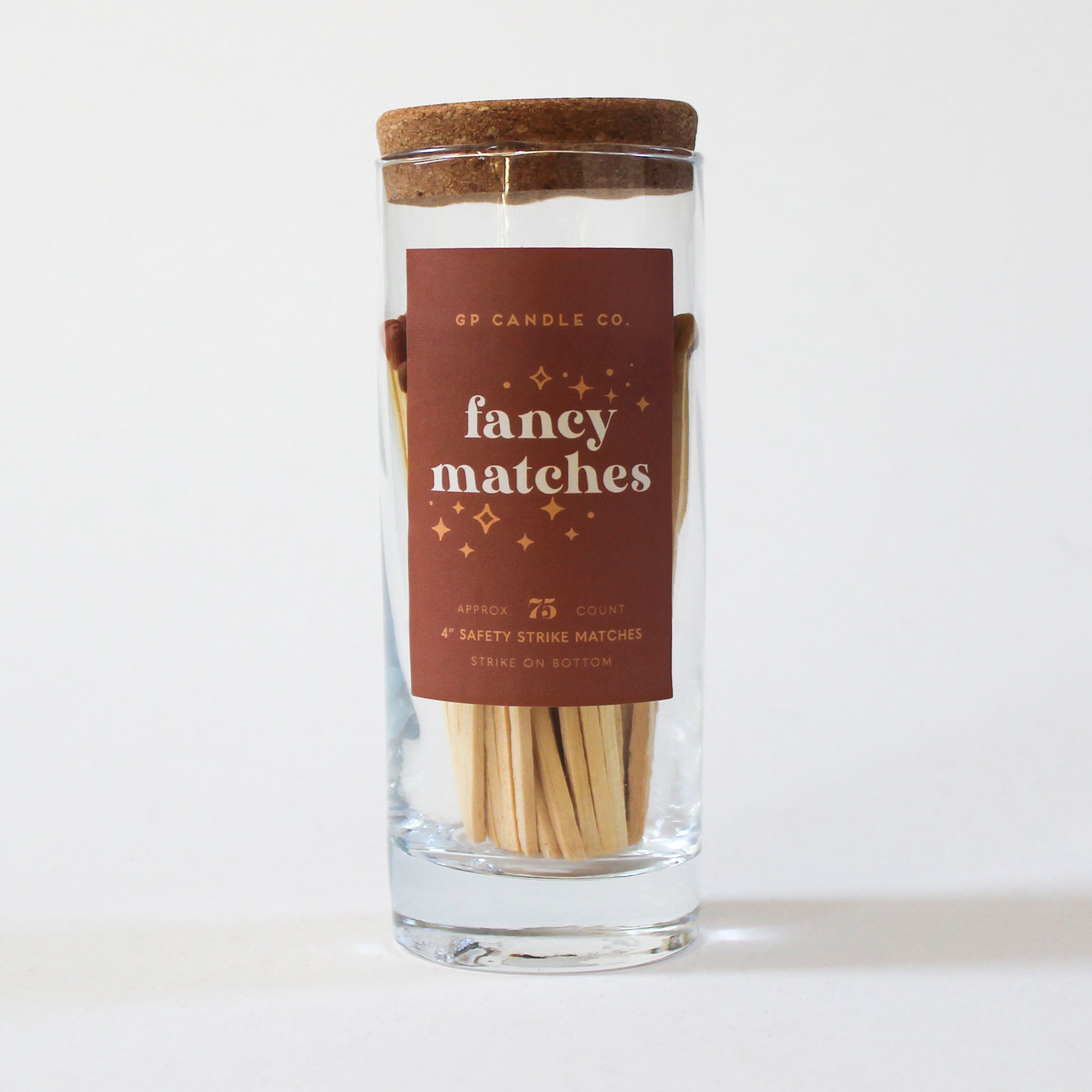 Blue Safety Matches in Jar - Strike on Bottle Glass Jar 3 inch Matchsticks