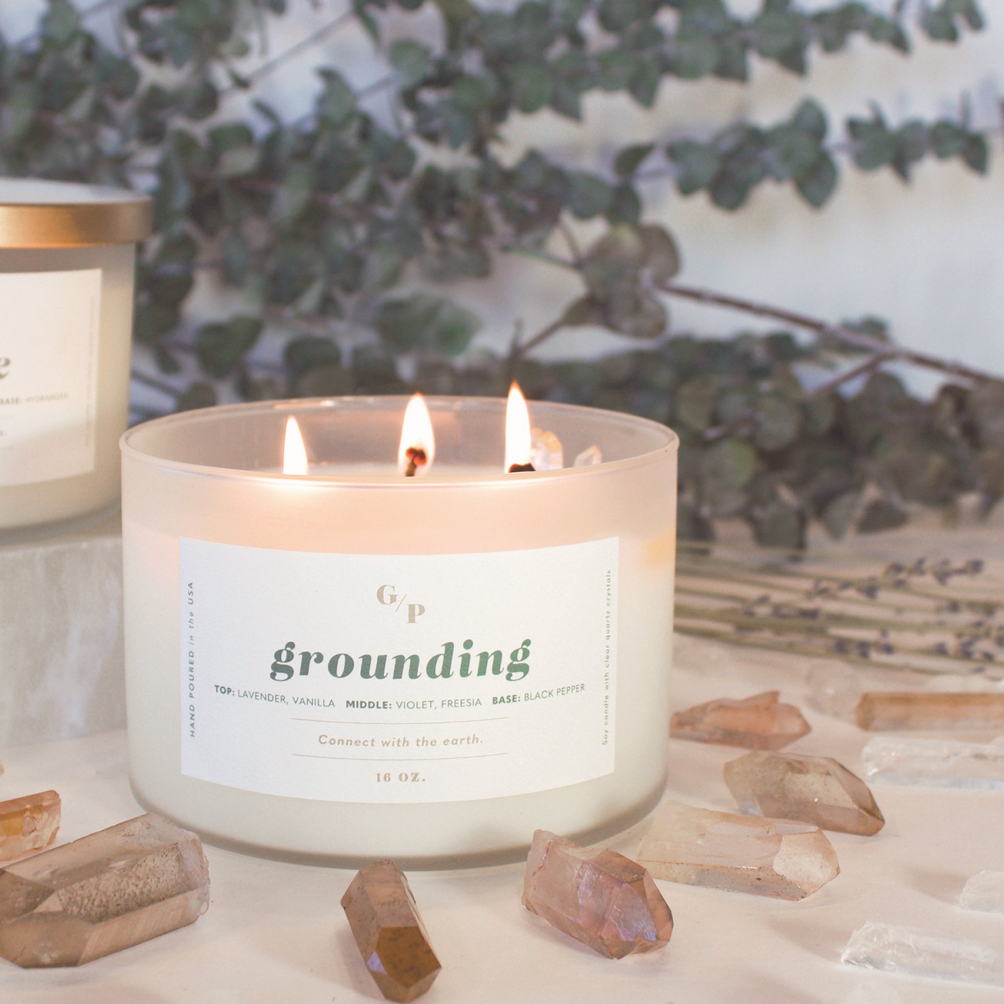Grounding 16 oz. Ritual Candle (Lavender) – GP Candle Co.